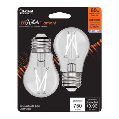 LED E26 A15 SW 60W 2PK