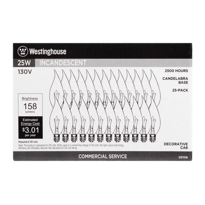 FLAME TIP BULB 25W 25PK
