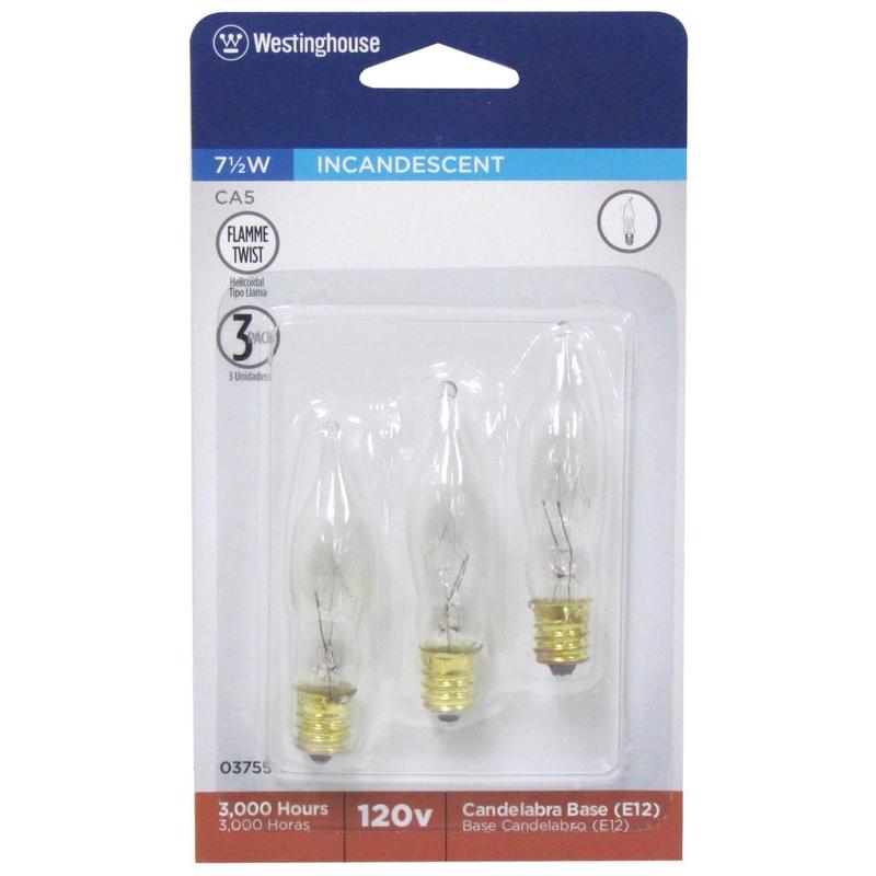 INCAND BULB E12 CLR 7.5w