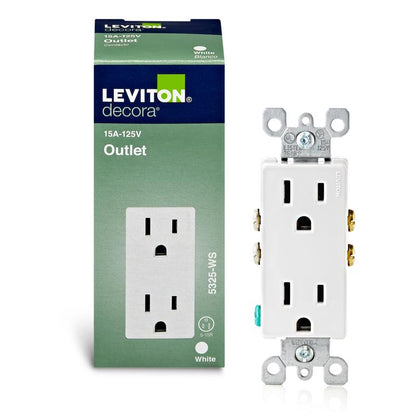 OUTLET DPLX 15AMP WHT