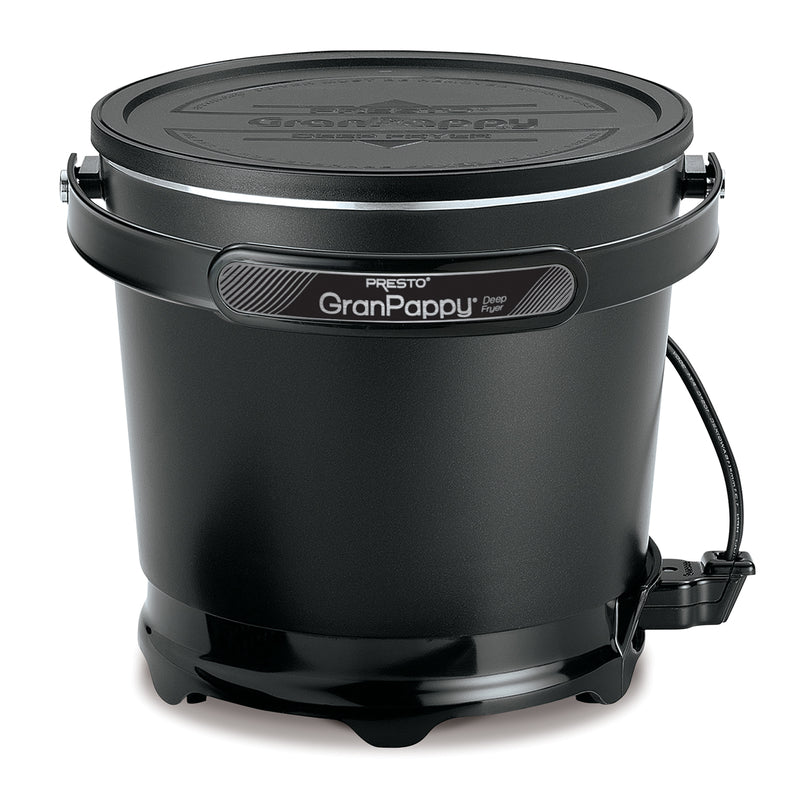 Emery Jensen deep fryer with stainless steel basket and digital controls, ideal for home cooking and frying tasks.