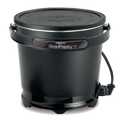 Emery Jensen deep fryer with stainless steel basket and digital controls, ideal for home cooking and frying tasks.