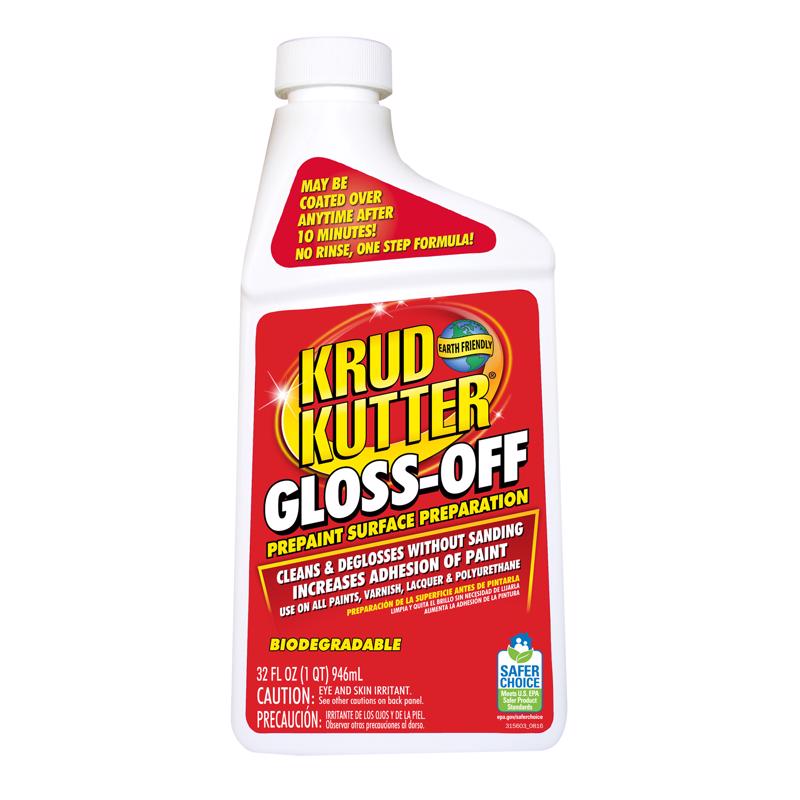 Six Emery Jensen Gloss Off Surf Prep deglossers in 32oz bottles, used for preparing surfaces by removing gloss and smoothening.