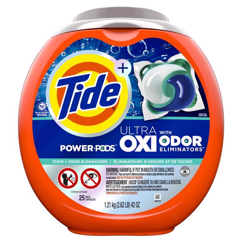 TIDE PODS POWER OXI 25PK - Pack of 4
