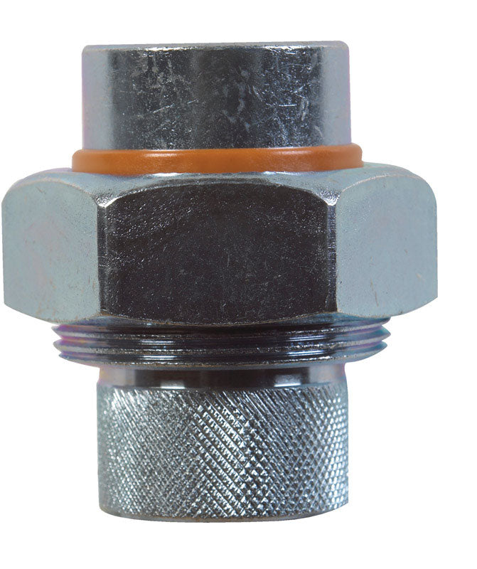 Emery Jensen dielectric union with 3/4 inch NPT fittings, used for electrical insulation in plumbing and piping systems.