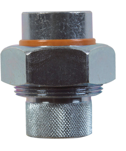Emery Jensen dielectric union with 3/4 inch NPT fittings, used for electrical insulation in plumbing and piping systems.