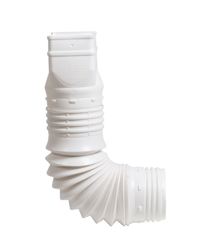 Emery Jensen DWNSPOUT ADPT 3.75x9 white diffusion accessory for gutter downspout extension.