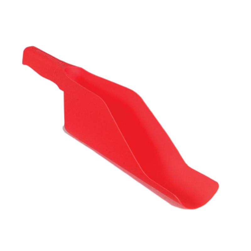 Red 16.5-inch Gutter Scoop from Emery Jensen, a durable diffusion accessory for efficient gutter cleaning.