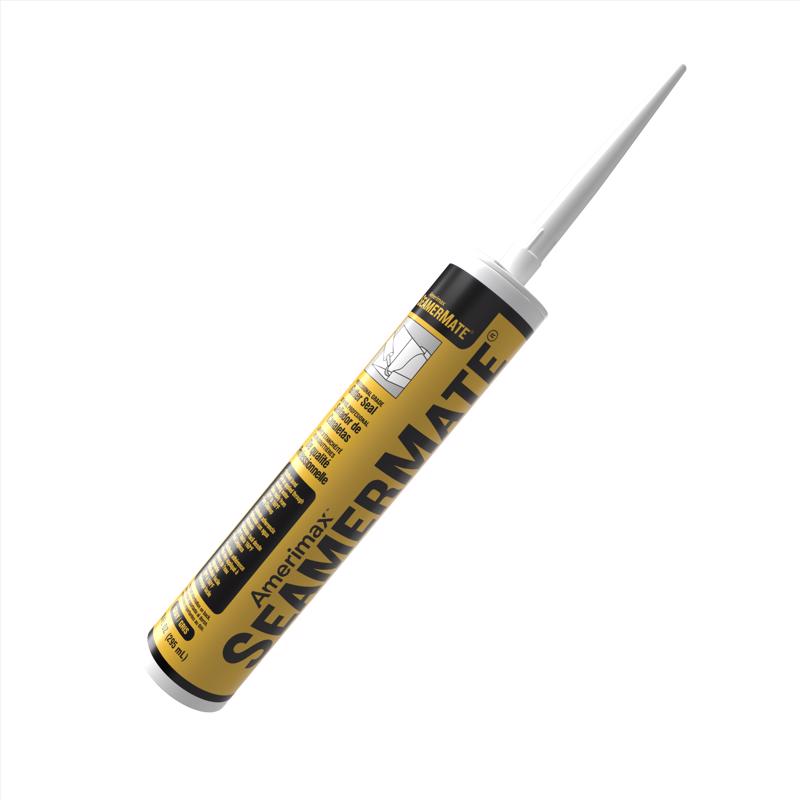 Gray Gutter Sealant in 10oz tube by Emery Jensen, used for sealing and waterproofing gutter joints and diffusion accessories.