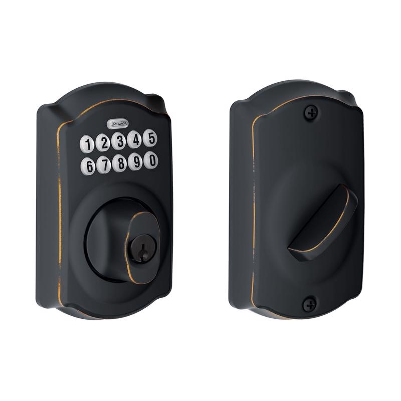 Emery Jensen aged bronze digital keypad deadbolt lock with numeric keypad for secure electronic door access