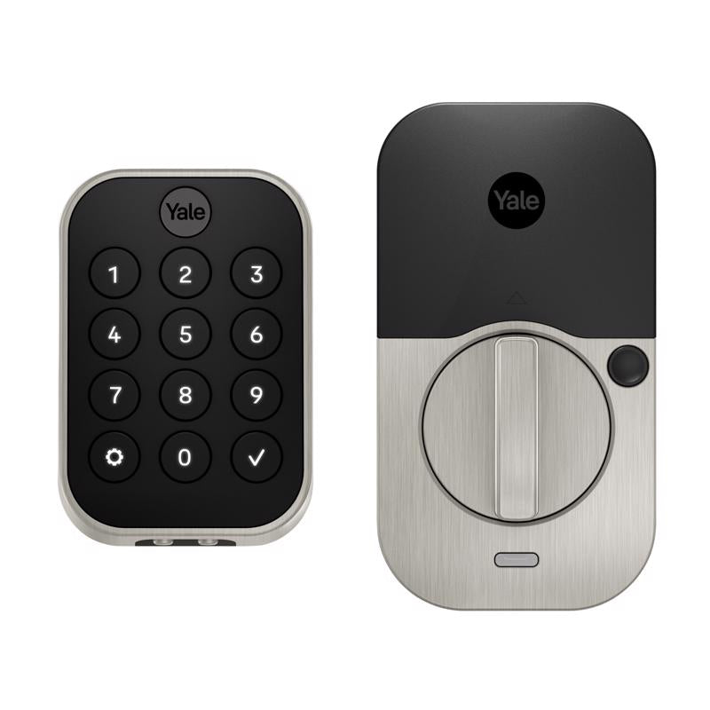 Emery Jensen digital electronic lock in black with keypad and smart lock features for secure access.