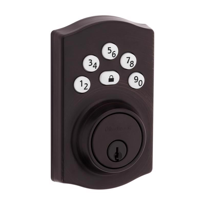 Emery Jensen digital electronic deadbolt lock with keypad and sleek black finish for secure home or office entry.