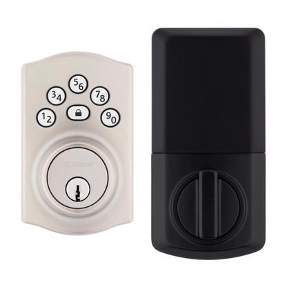 Emery Jensen digital electronic lock keypad with numeric keypad and display for secure access control.