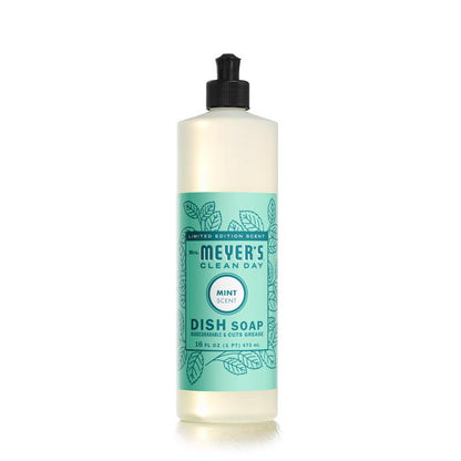 Pack of 6 Emery Jensen MMCD LQD Dish Soaps in mint scent, 473ml bottles, ideal for cleaning dishes in the kitchen.