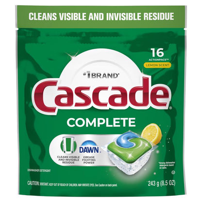 Emery Jensen DSHWSHR Pods LMN dishwasher detergent, 8.5oz pack of 5, in a clear container with colorful pods inside.