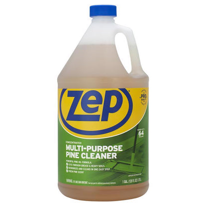 Emery Jensen Pine Multi Disinfectant Liquid cleaner in 128oz bottles, pack of 4, ideal for cleaning and disinfecting surfaces.