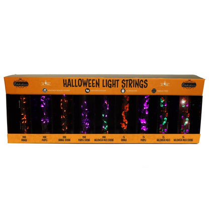 Emery Jensen Halloween tube display stand for retail, featuring festive orange and black design for seasonal product presentation.