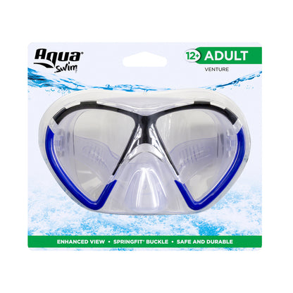 Emery Jensen Venture adult swim mask for diving, featuring adjustable strap and clear lens for underwater swimming activities.