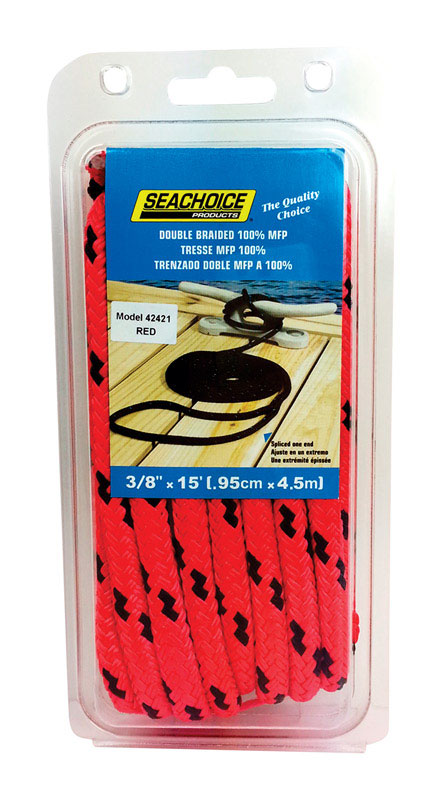 Emery Jensen Line Dock 3/8" x 15' red docking equipment with durable construction and bright red finish.