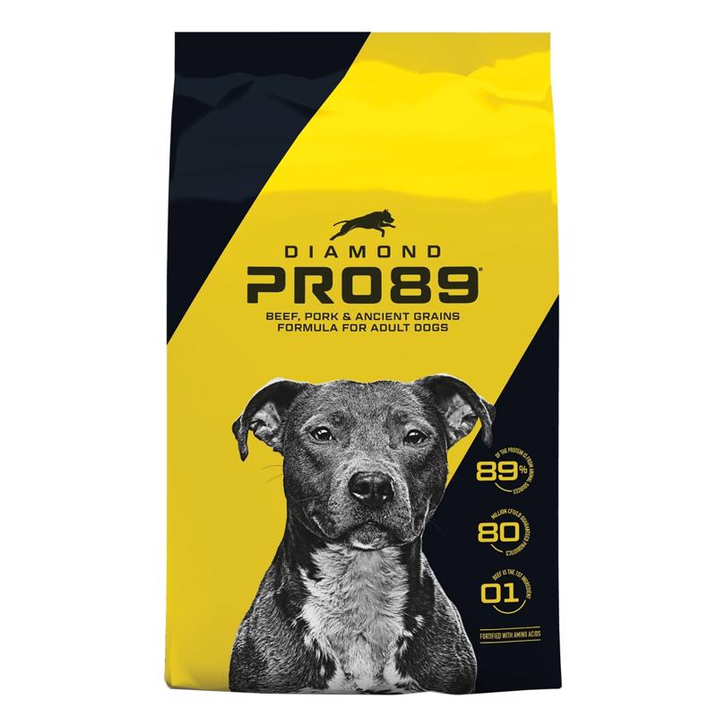 Bag of Emery Jensen Dry Dog Food PRO89, 40-pound bag showing the product packaging and branding.