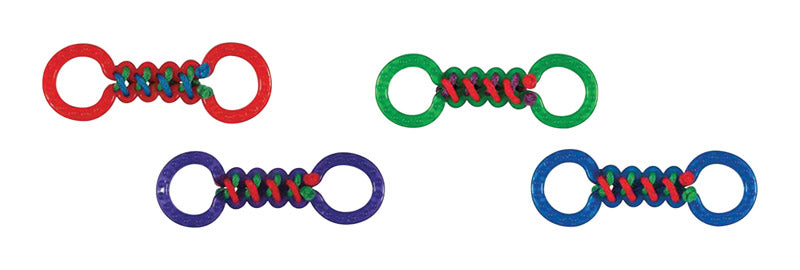 Emery Jensen braided double tug dog toy made of durable material, designed for interactive play and chewing.