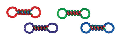 Emery Jensen braided double tug dog toy made of durable material, designed for interactive play and chewing.