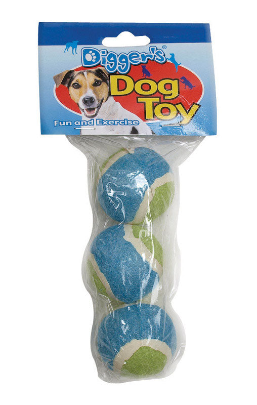 Emery Jensen dog toys tennis balls 3-pack, durable rubber balls for dogs to fetch and play outdoors or indoors.