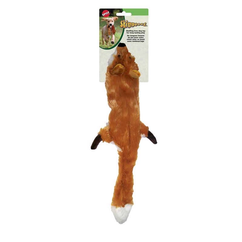 Large Skineeez Fox dog toy by Emery Jensen, soft plush toy for dogs with a realistic fox design and durable construction.