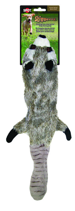 Emery Jensen LG Skineeez Raccoon dog toy with soft fabric and plush design, perfect for playful pets.