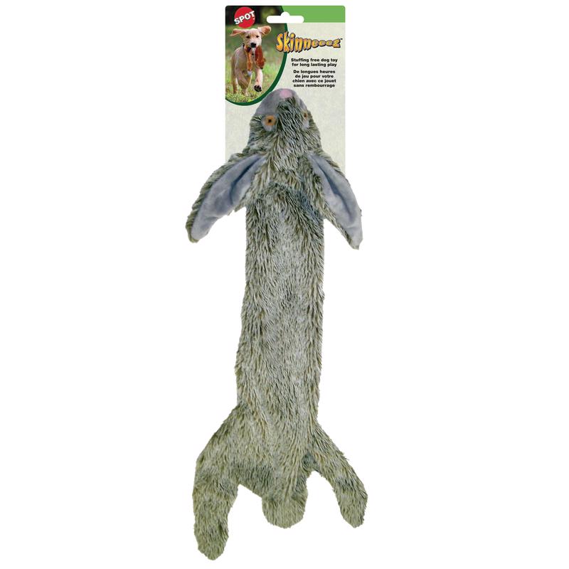 Emery Jensen SKINNEEEZ Rabbit 24-inch dog toy made of durable plush fabric, designed for interactive play and chewing.