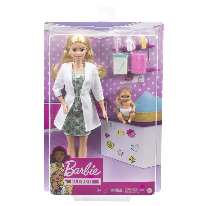 Emery Jensen DL PLYST BBY DCTR action figure for 3+ years, soft doll with playful features and bright clothing.