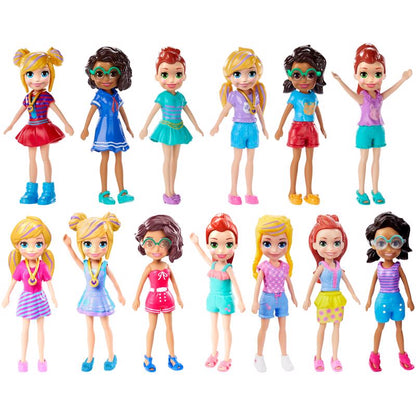 Emery Jensen Polly Pocket figures, small collectible dolls with colorful outfits and accessories, for imaginative play.