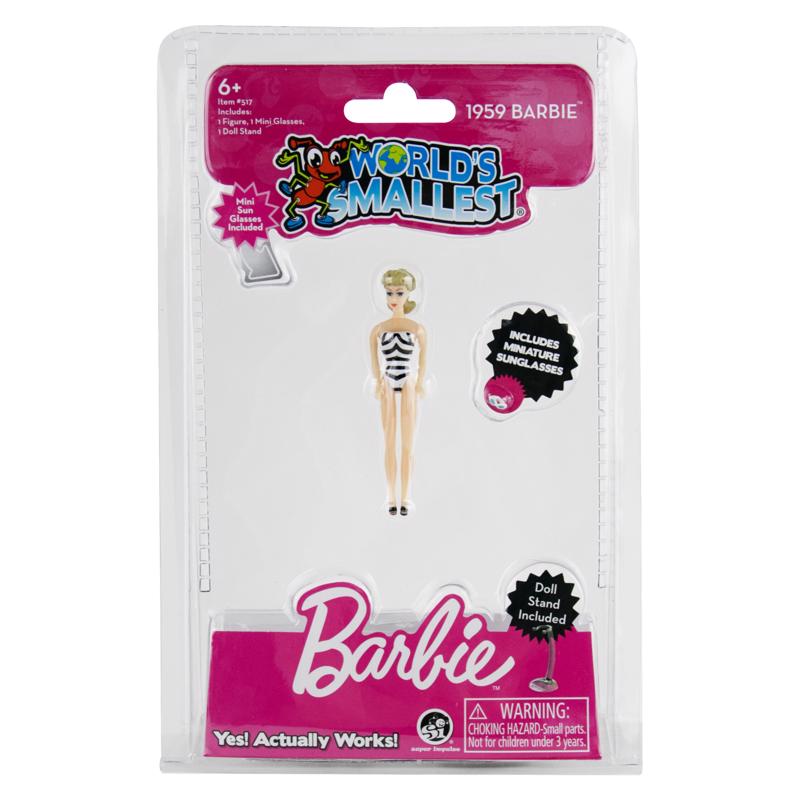 Small Barbie doll by Emery Jensen from the dolls/action figures collection, featuring a classic pose and bright clothing.