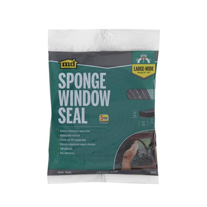 Emery Jensen black door and window weatherstrip, 3/8 inch by 3/4 inch by 10 feet, for sealing gaps and weatherproofing.