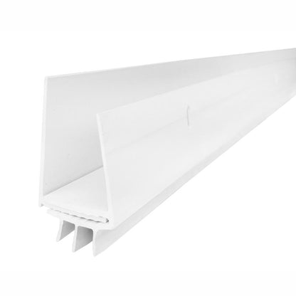 Emery Jensen ADJ UNDR DR Seal 36ft white door and window weatherstrip installed on a door frame for sealing gaps.