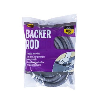 Emery Jensen door and window weatherstrip with 5/8-inch by 20-foot caulk backer rod for sealing gaps and improving insulation.