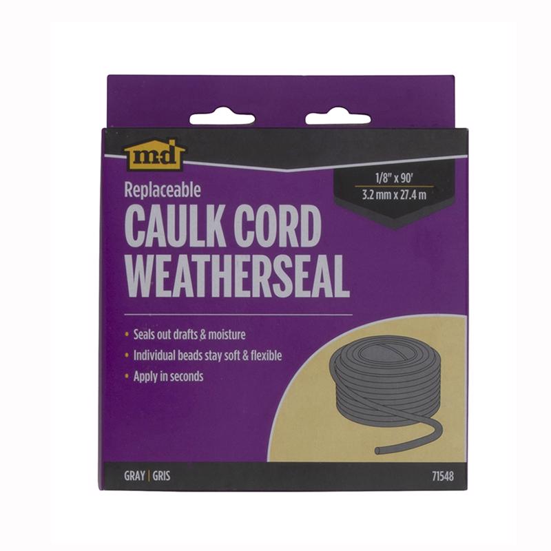 Gray foam caulk cord weatherstrip for doors and windows by Emery Jensen, shown in an image.