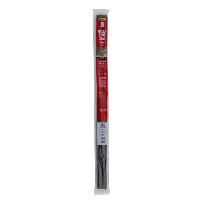 Emery Jensen DRBTM VYL CDB134 brown 36-inch door and window weatherstrip showing textured rubber seal for weather protection.