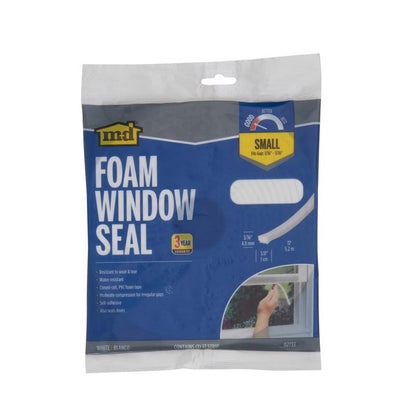 Emery Jensen foam tape weatherstrip, 3/16x3/8x17 feet, used for sealing doors and windows to prevent drafts.
