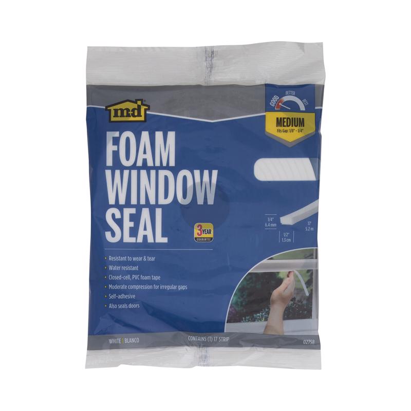 Emery Jensen 1/2" x 17' door and window weatherstrip tape in white for sealing gaps and improving insulation.