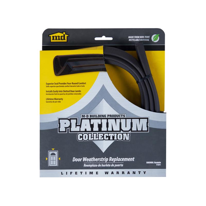 Brown Emery Jensen door and window weatherstrip, 84-inch rubber seal for sealing gaps around doors and windows.