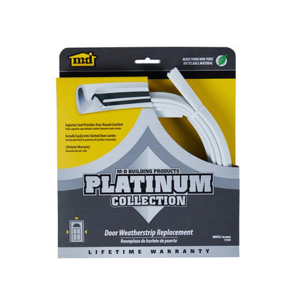 White rubber weatherstrip for doors and windows, Emery Jensen door and window weatherstrip, 84 inches long.
