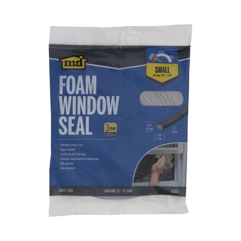 Emery Jensen PVC door and window weatherstrip, 204-inch length, designed to seal gaps and improve insulation.