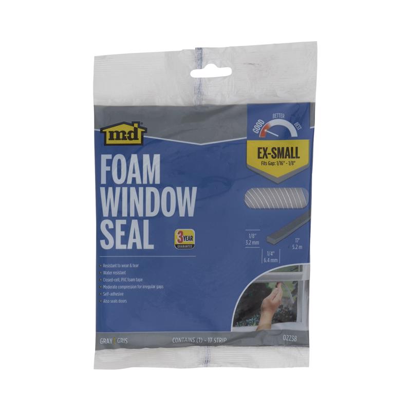 Gray Emery Jensen door and window weatherstrip tape, 207-inch length, designed to seal gaps and improve insulation.
