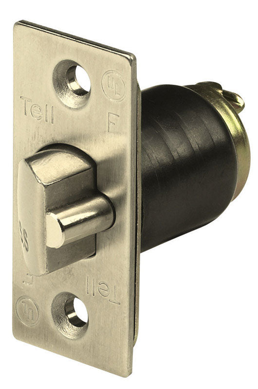 Emery Jensen Guard Lock Bolt in stainless steel, 2-1/4-inch door lock part, shown in close-up detail.