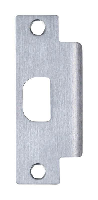 Emery Jensen door lock strike part, 1¼ x 7/8 inches, for door lock installation, showing the metal strike plate with mounting holes