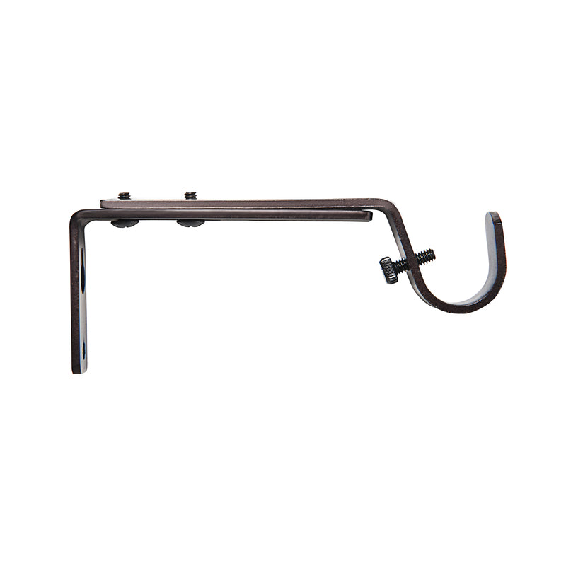 Emery Jensen brown 3/4 inch adjustable drapery bracket for curtain rods and window treatments.