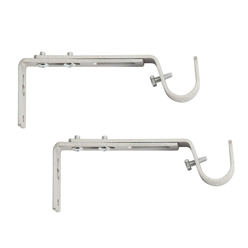 Silver 3/4-inch ADJ bracket for drapery accessories by Emery Jensen, showcasing the adjustable metal bracket for curtain installation.