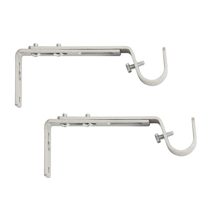 Silver 3/4-inch ADJ bracket for drapery accessories by Emery Jensen, showcasing the adjustable metal bracket for curtain installation.