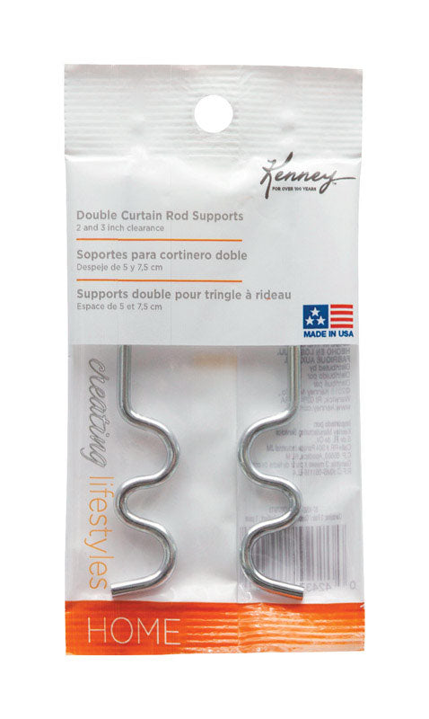 Double curtain rod from Emery Jensen drapery accessories collection, shown with mounting hardware and brackets.